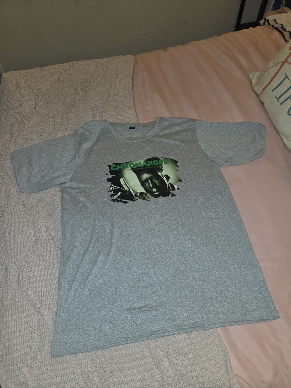 Chromakopia Consert Tee Gray Short-Sleeve Graphic Tee with Green Accent